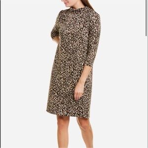 J.McLaughlin Shelia Leopard Print Mock Neck Stretch Sheath Dress XS